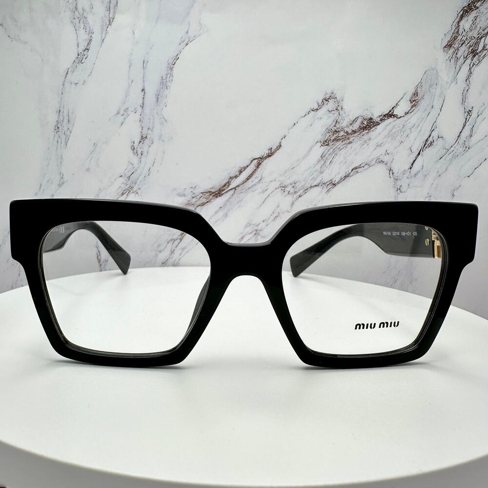 MIU MIU Womens Eyeglasses Black Square Full Rim frames 52-19mm Rx-able Womens - Picture 4 of 16
